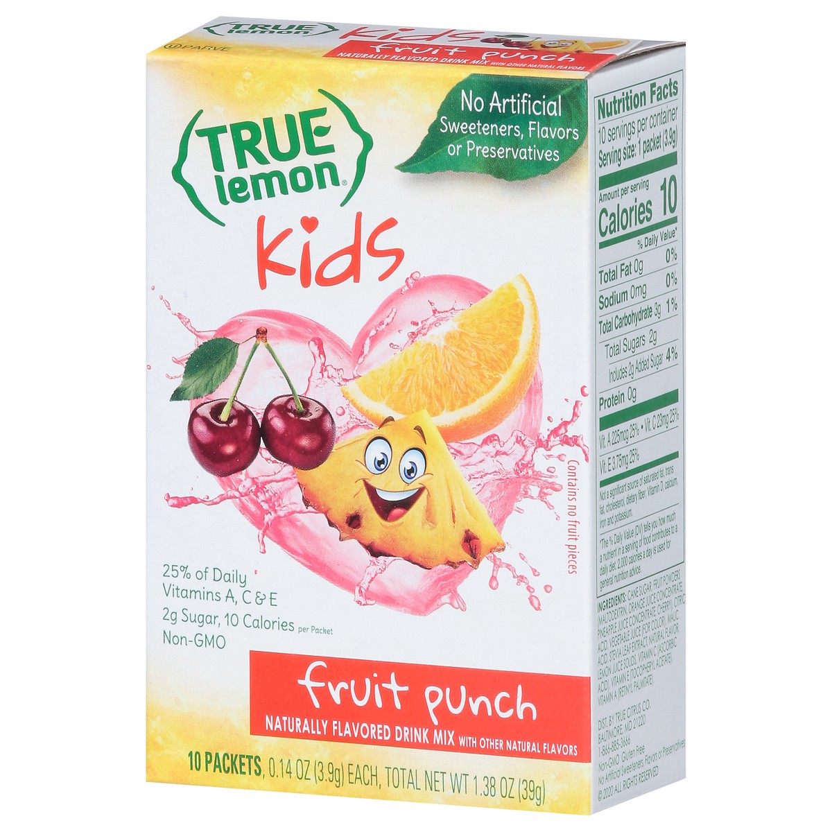 slide 7 of 9, True Lemon Kids Fruit Punch Drink Mix 10 - 0.14 oz Packets, 10 ct