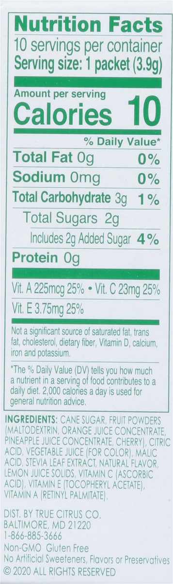 slide 4 of 9, True Lemon Kids Fruit Punch Drink Mix 10 - 0.14 oz Packets, 10 ct