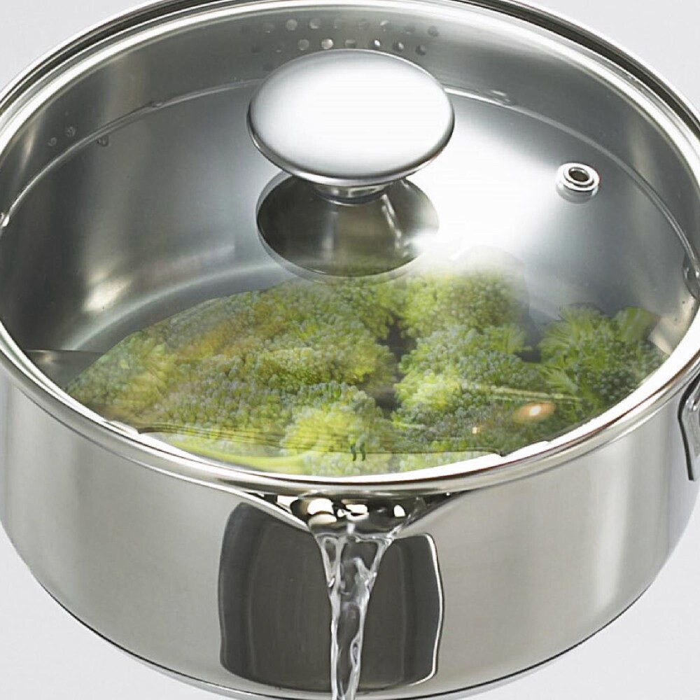 slide 6 of 6, T-Fal Cook & Strain Stainless Steel Saucepan, 3 qt