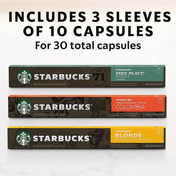 slide 7 of 10, Starbucks by Nespresso Variety Pack Coffee Capsules, 30 ct