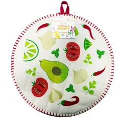 Meijer Corporate Seasonal Guacamole Ingredients Round Padded Tortilla Warmer, 11 in