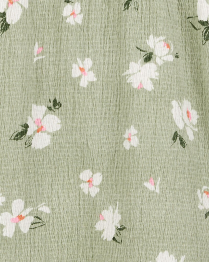 slide 3 of 3, Carter's Kid Smocked Floral Dress Green 4, 1 ct