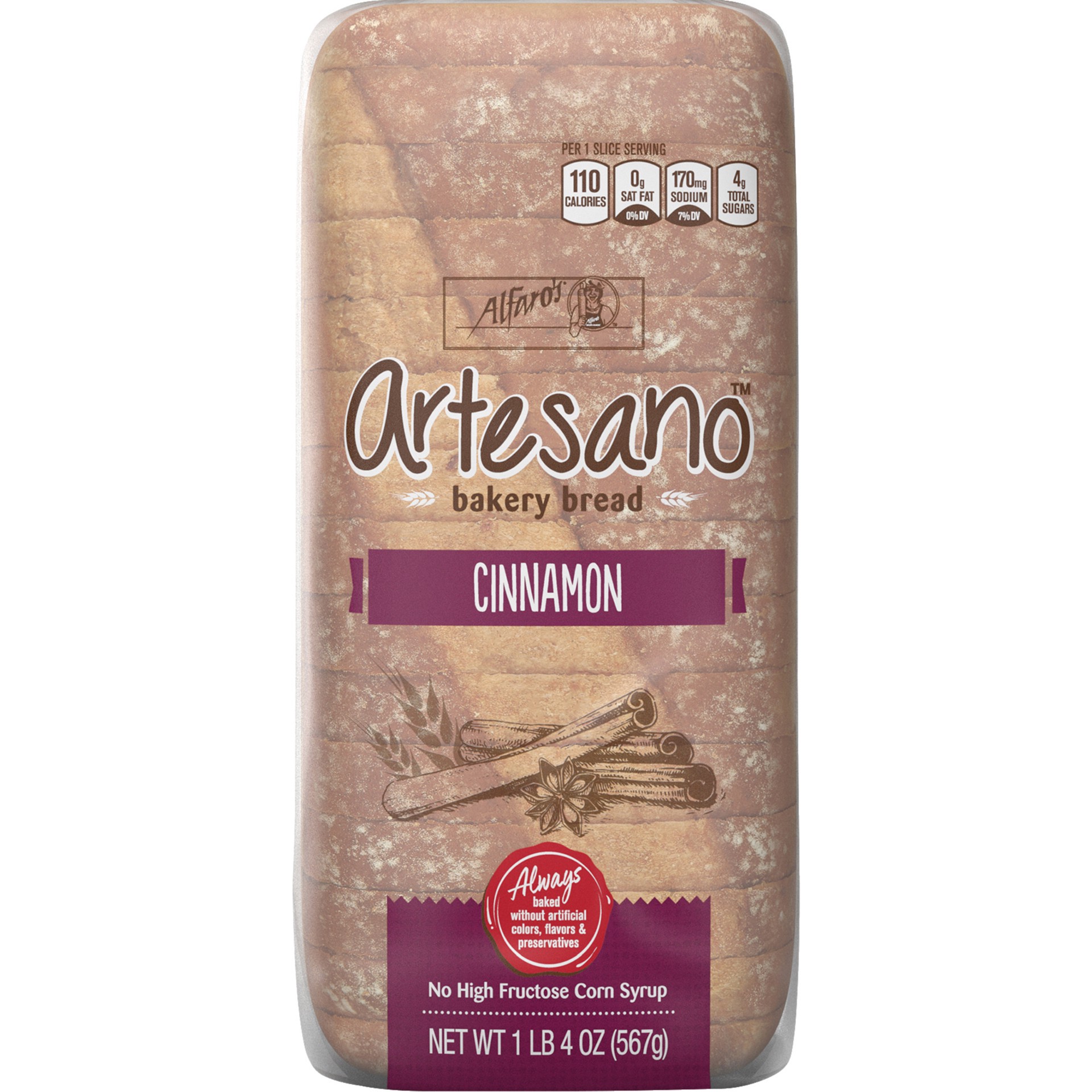 slide 1 of 11, Alfaro's Artesano Cinnamon Bakery Bread, 20 oz, 1 cnt