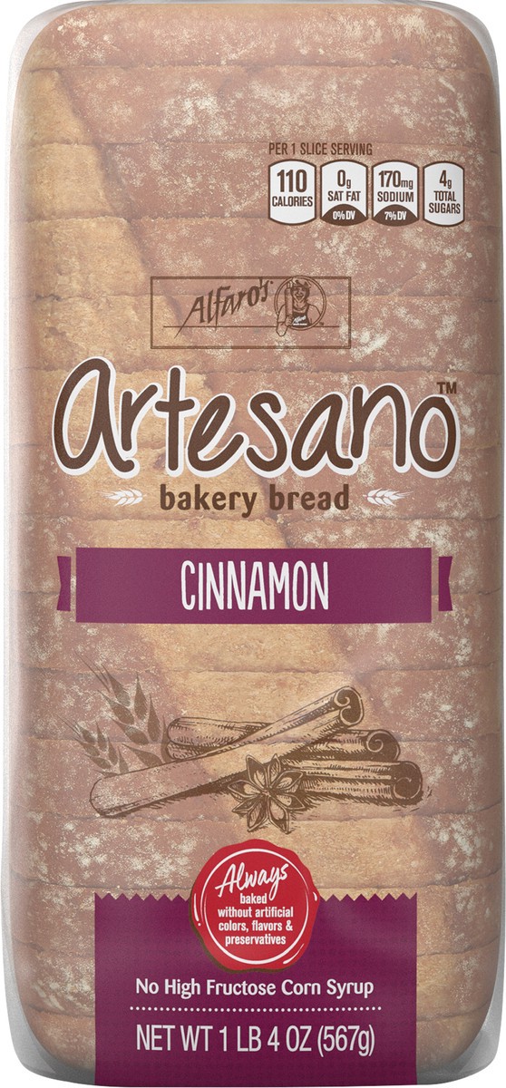 slide 9 of 11, Alfaro's Artesano Sweet Cinnamon Bakery Bread, 20 oz