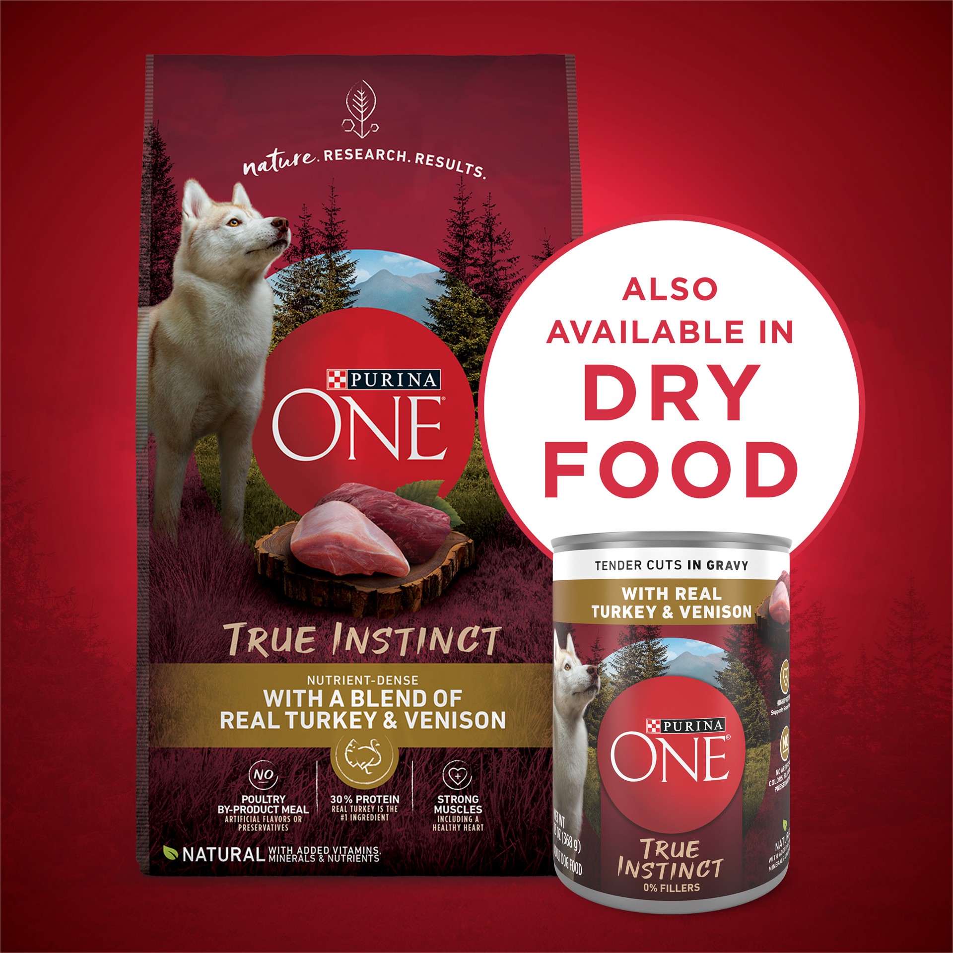 slide 6 of 7, Purina ONE SmartBlend True Instinct Tender Cuts In Gravy Wet Dog Food with Real Turkey & Venison - 13oz, 