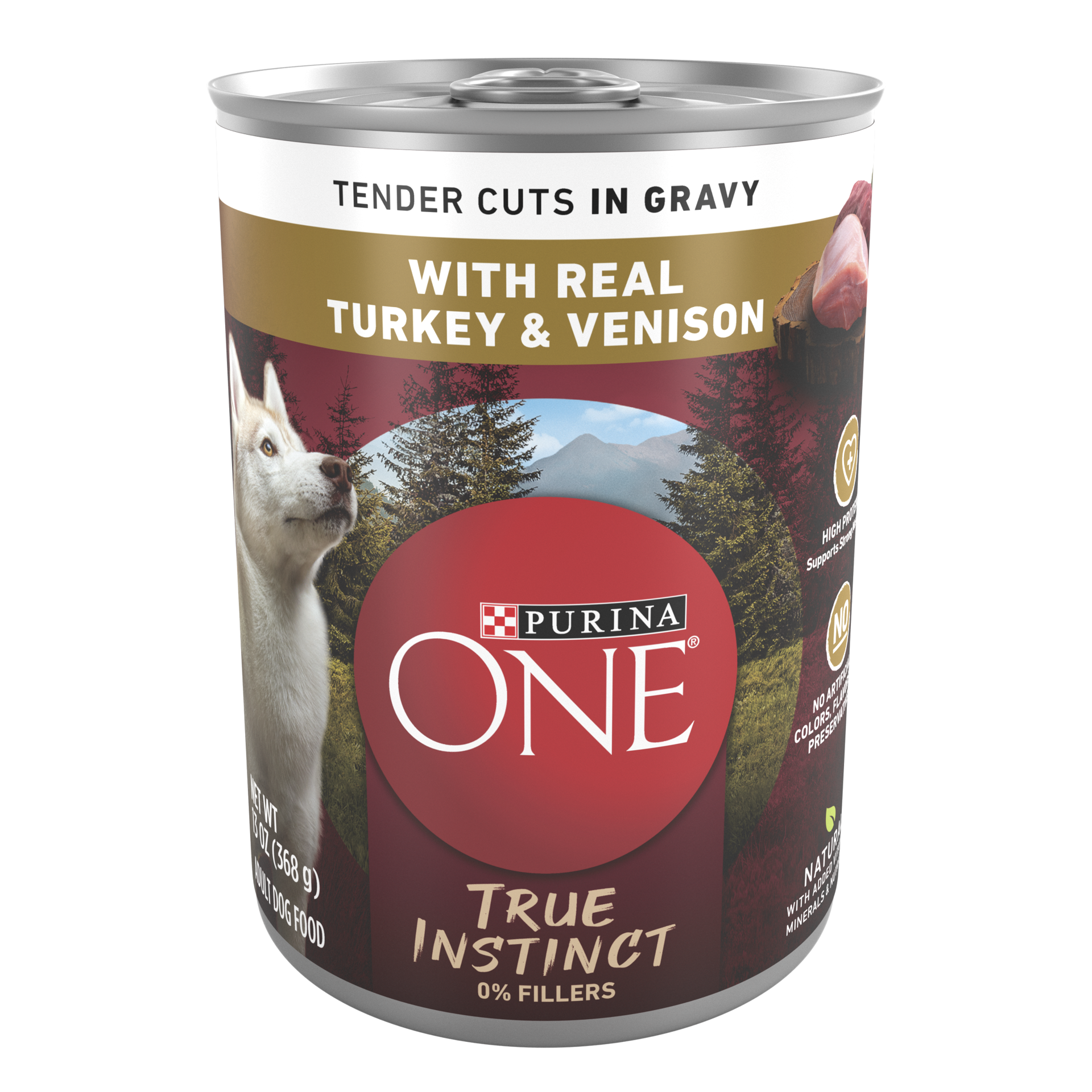 slide 1 of 7, Purina ONE SmartBlend True Instinct Tender Cuts In Gravy Wet Dog Food with Real Turkey & Venison - 13oz, 