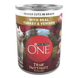 Purina ONE High Protein Wet Dog Food True Instinct Tender Cuts in Dog Food Gravy With Real Turkey and Venison
