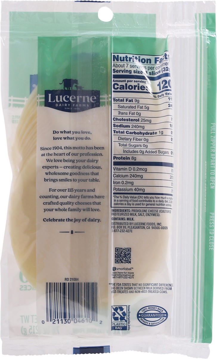 slide 5 of 9, Lucerne Dairy Farms Lucerne Cheese Provolone Thin Slice, 7.6 oz