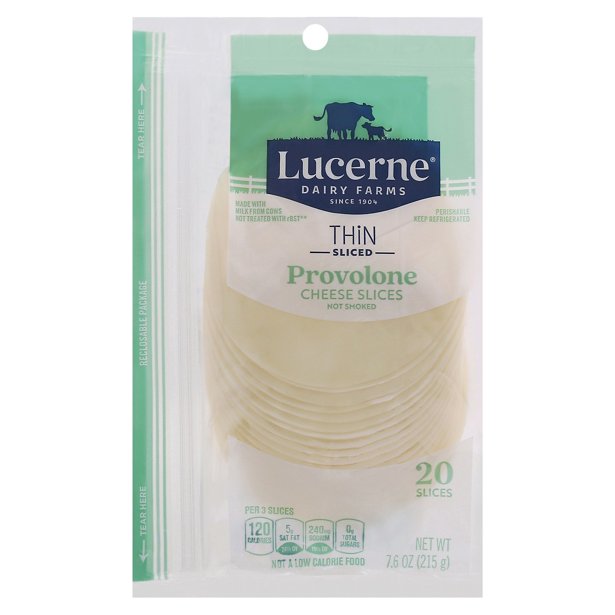 slide 1 of 9, Lucerne Dairy Farms Lucerne Cheese Provolone Thin Slice, 7.6 oz