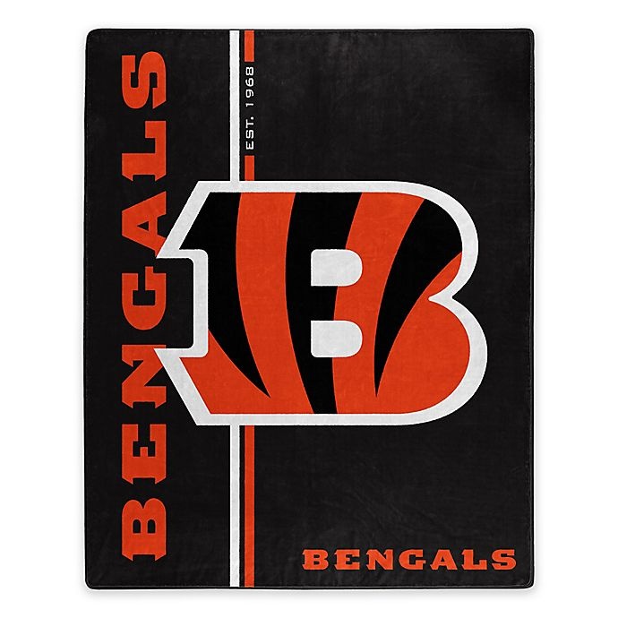 slide 1 of 1, NFL Cincinnati Bengals Royal Plush Raschel Throw, 1 ct