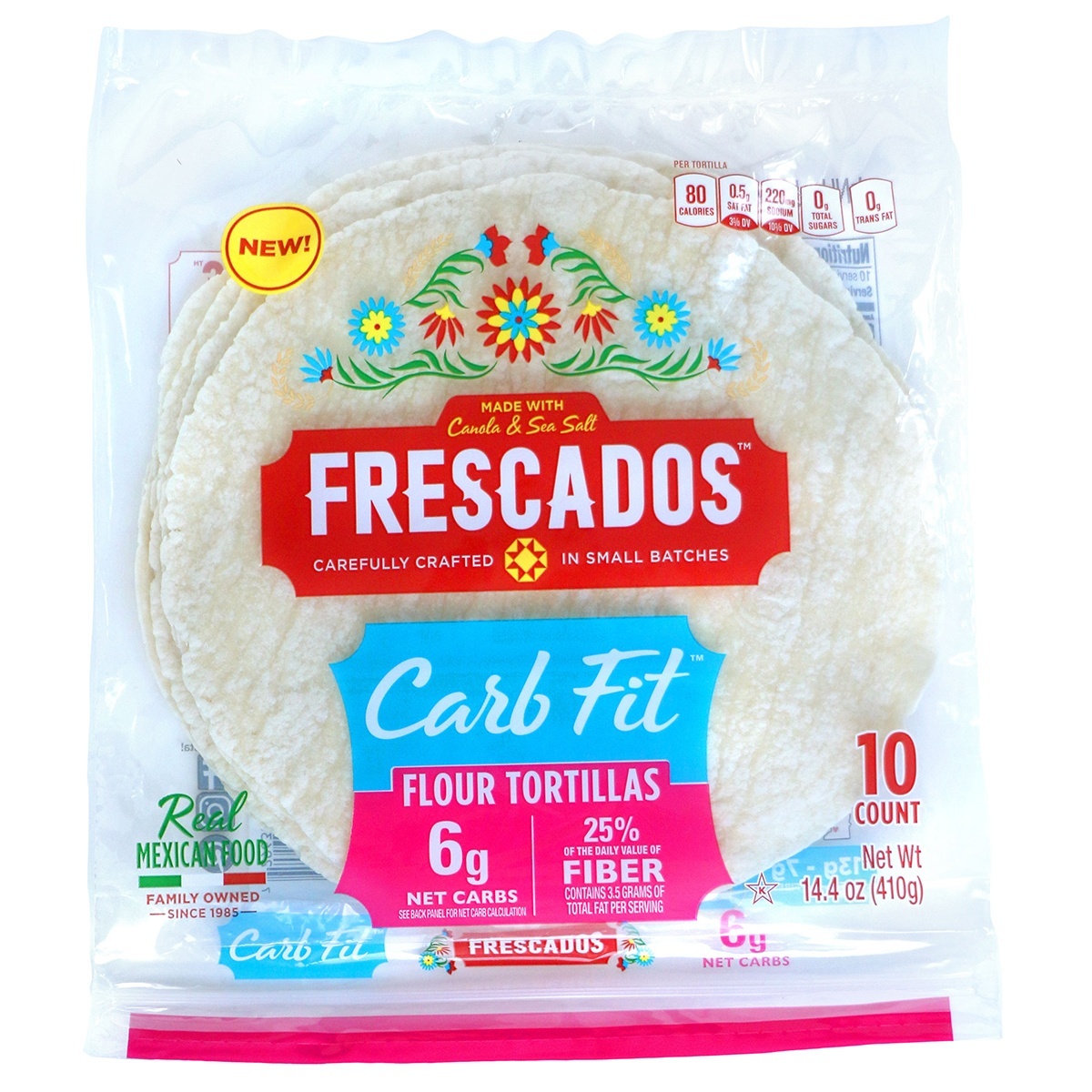 slide 1 of 1, Frescados Carb Fit Flour Tortillas , 14.4 oz