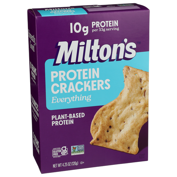 slide 1 of 1, Milton's Protein Crackers - Everything, 4.25oz, 4.25 oz