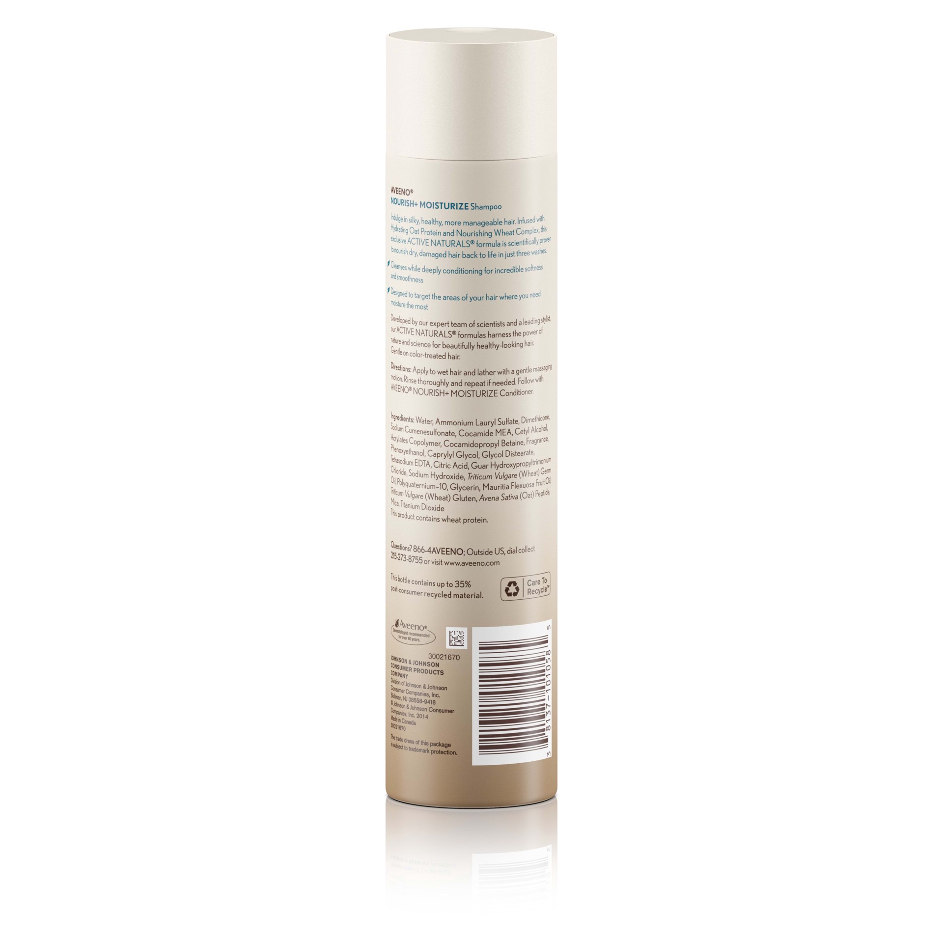 slide 2 of 5, AVEENO Nourish+ Moisturize Shampoo, 10.5 Fl. Oz, 10.50 fl oz