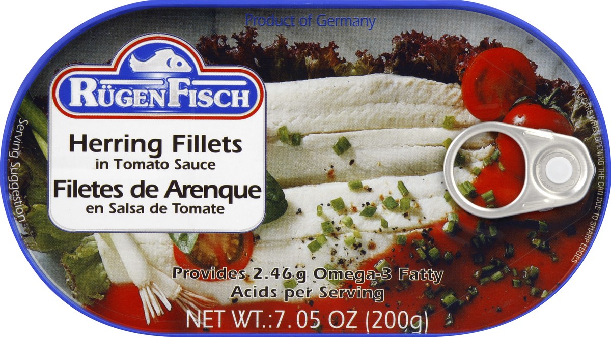 slide 4 of 4, Rugen Fisch Herring Fillets Tomato Sauce, 7.5 oz