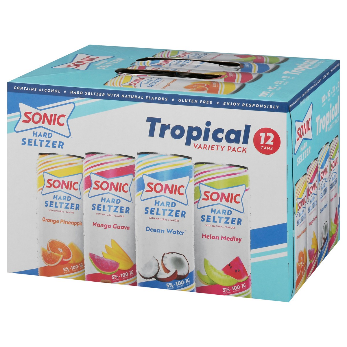 slide 2 of 14, Sonic Tropical Variety, 12 fl oz