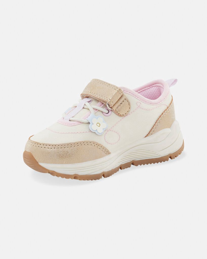 slide 2 of 6, Oshkosh Toddler Girl Athletic Shoes - Tan/Gold Multi 7, 1 ct