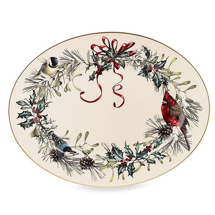 slide 1 of 1, Lenox Winter Greetings Oval Platter, 16 in