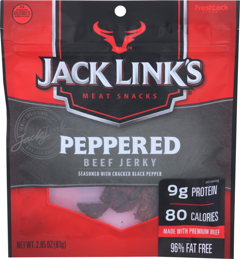 slide 1 of 1, Jack Link's Beef Jerky, Peppered, 3.25 oz