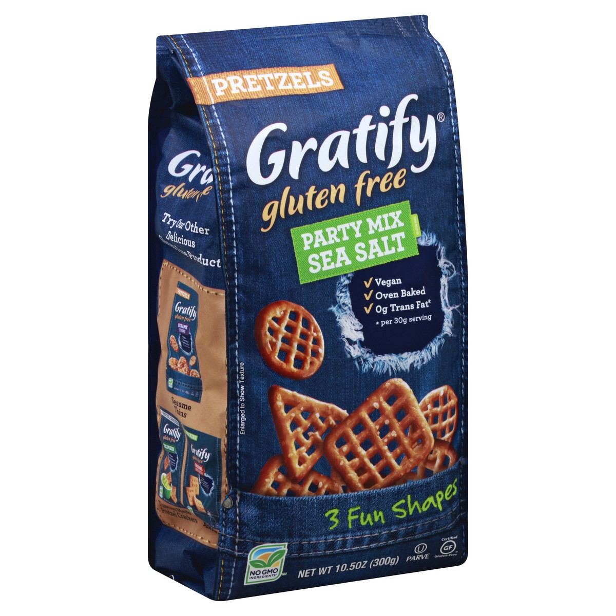 slide 2 of 5, Gratify Party Mix Pretzels, 10.5 oz