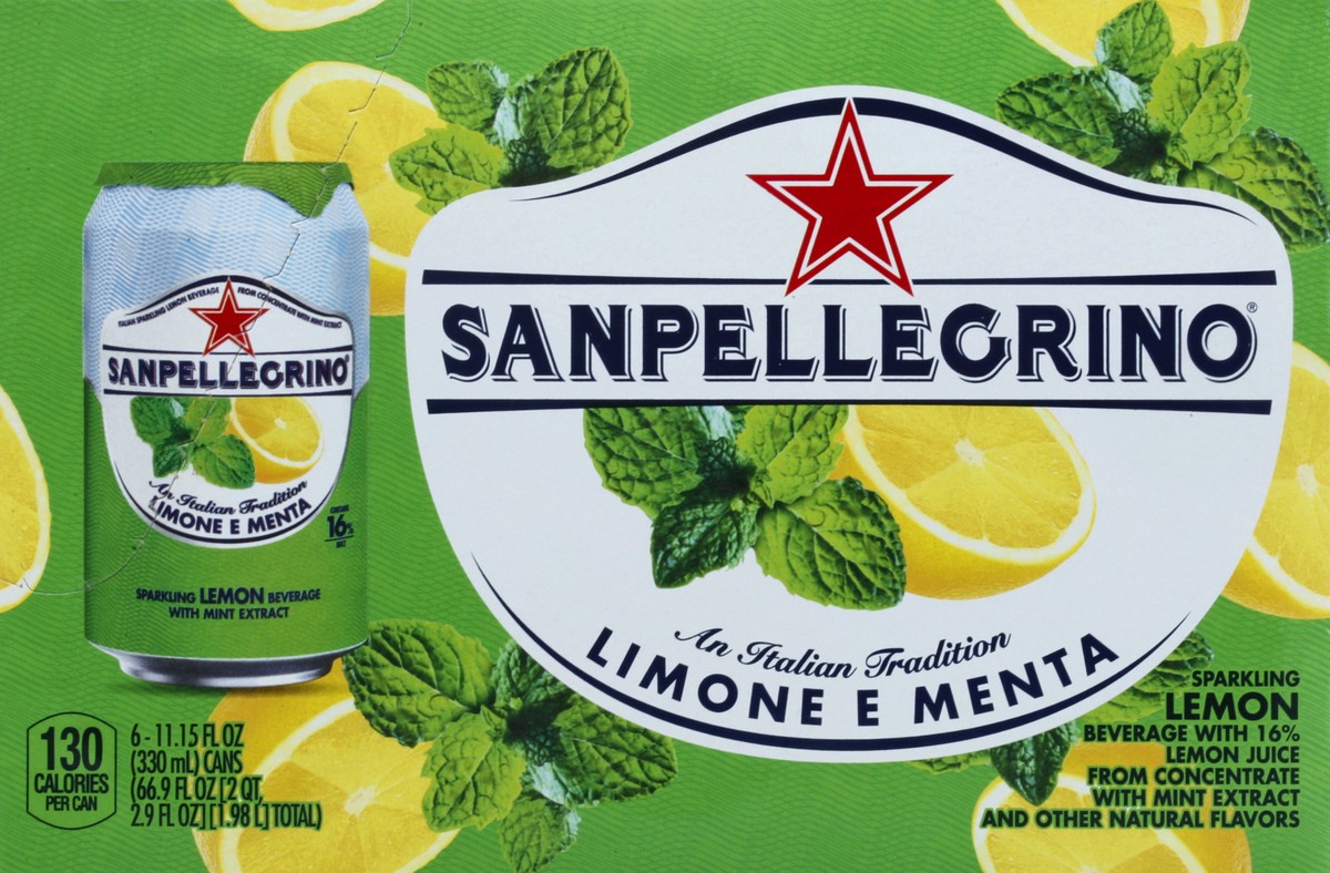 slide 5 of 7, San Pellegrino Lemon and Mint Italian Sparkling Drinks- 33 cl, 33 cl