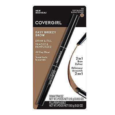 slide 1 of 1, Covergirl Easy Breezy Draw & Fill Brow Pencil 100 Soft Blonde, 0.02 oz