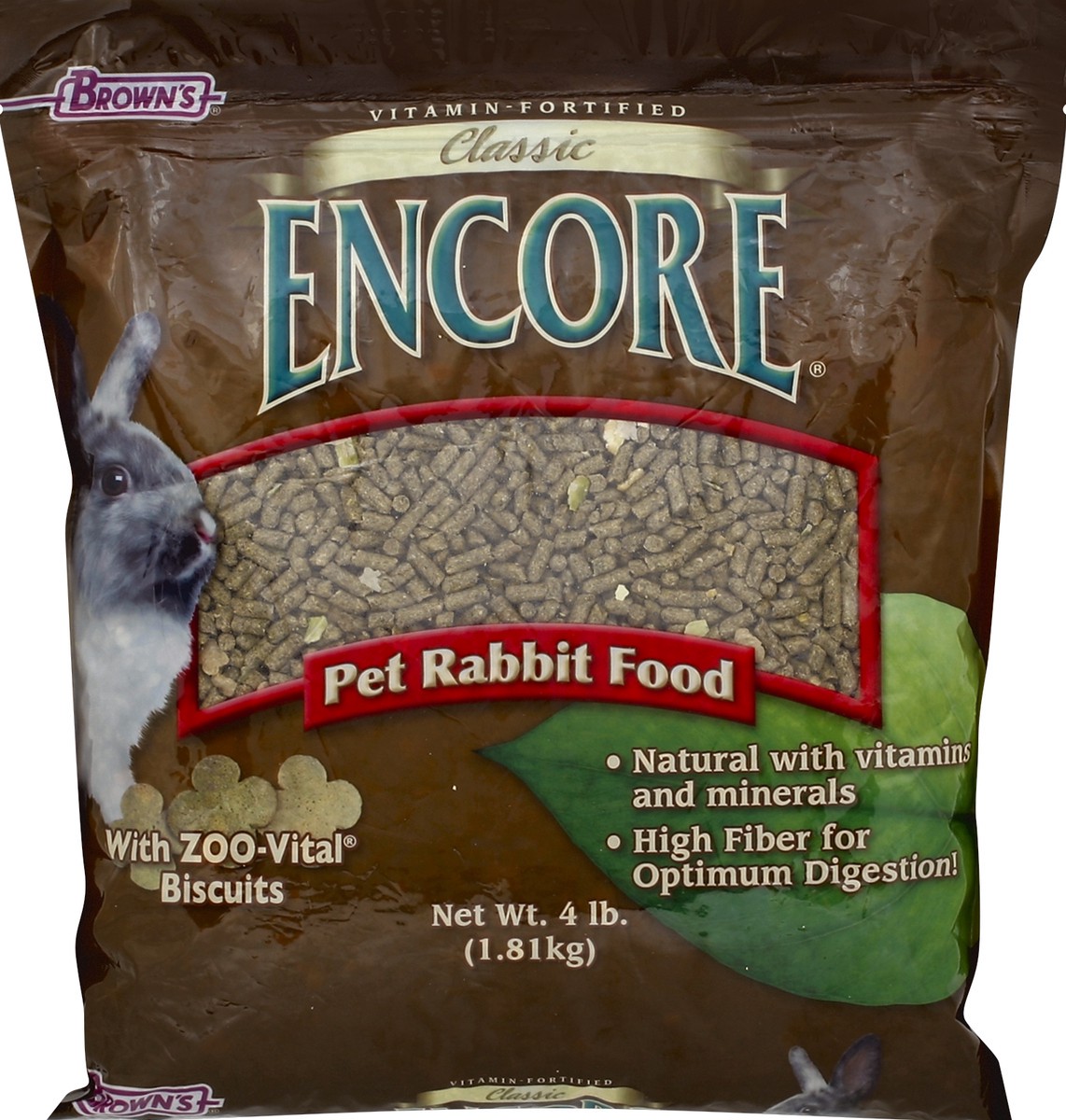 slide 1 of 5, Brown's Pet Rabbit Food 4 lb, 4 lb