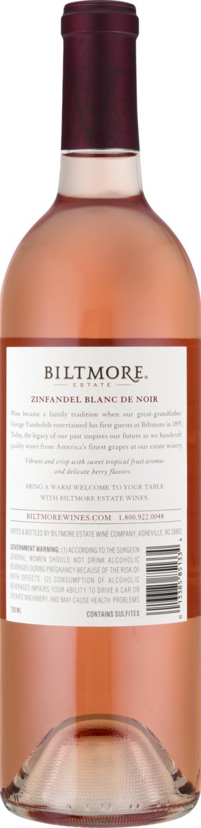 slide 4 of 9, Biltmore American Zinfandel Blanc de Noir, 750 ml