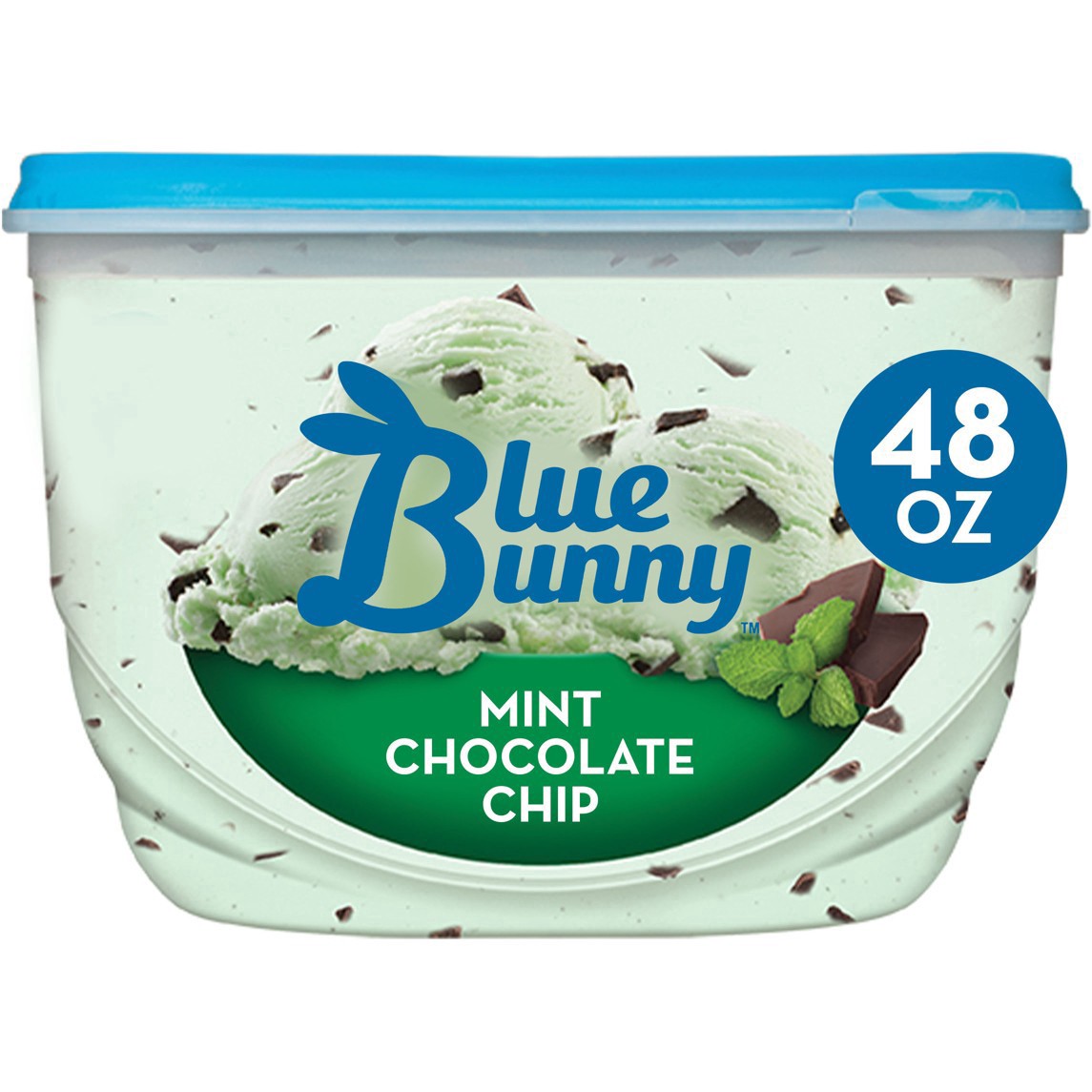 slide 1 of 2, Blue Bunny Premium Mint Chocolate Chip Frozen Dessert, 48 fl oz, 48 fl oz