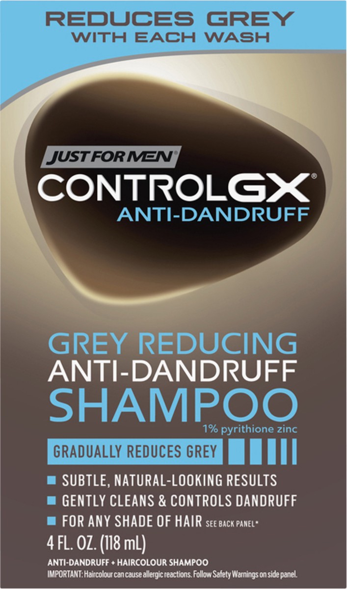 slide 1 of 6, Just for Men Control GX Grey Reducing Anti-Dandruff Shampoo 4 oz, 4 oz