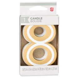 American Greetings Gold Birthday Number Candle - 8