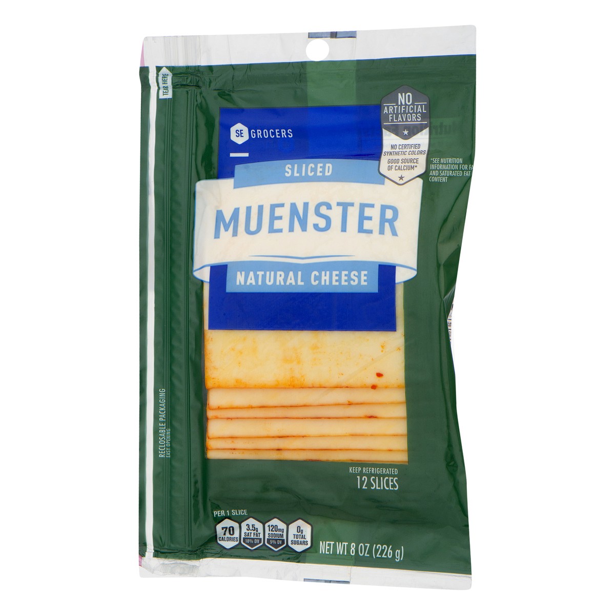 slide 3 of 10, SE Grocers Sliced Muenster Natural Cheese, 12 ct; 8 oz