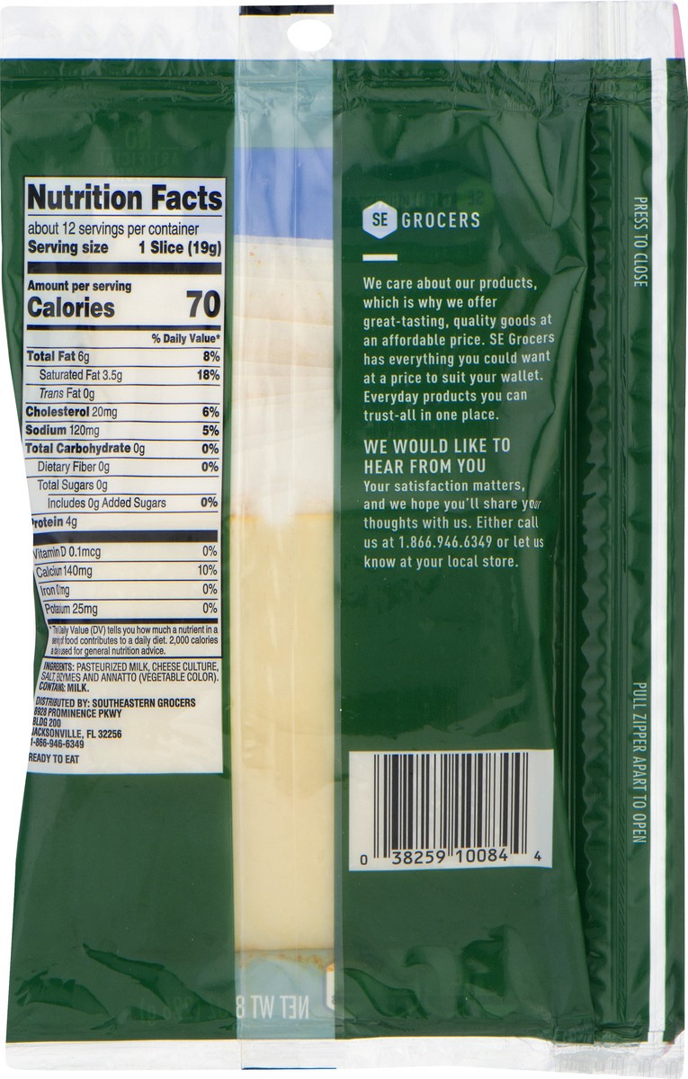 slide 6 of 10, SE Grocers Sliced Muenster Natural Cheese, 12 ct; 8 oz