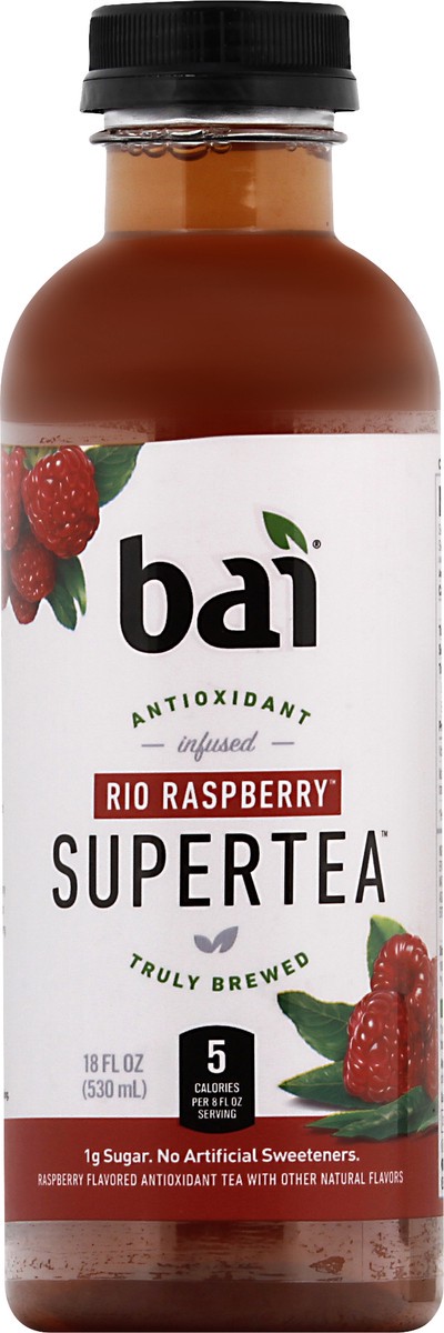slide 4 of 7, Bai Iced Tea, Rio Raspberry, Antioxidant Infused Supertea, 18 Fluid Ounce Bottle, 18 fl oz