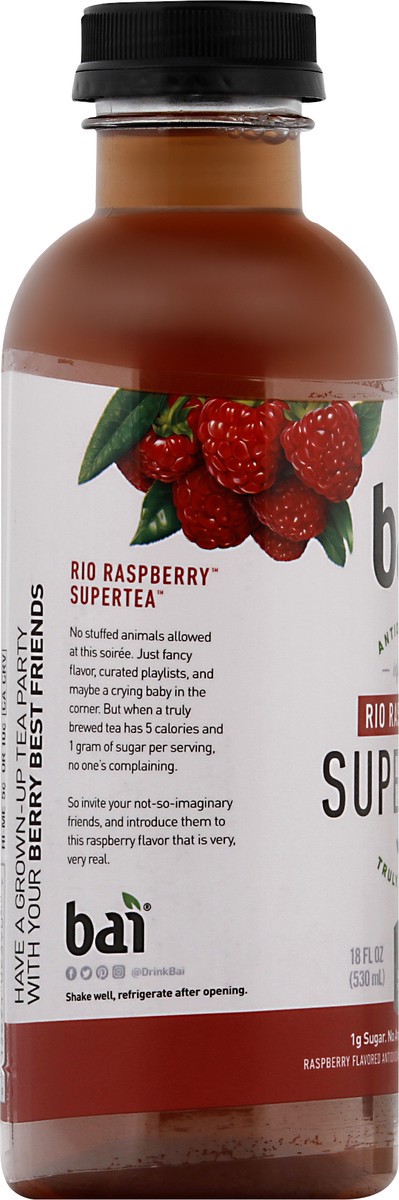 slide 5 of 7, Bai Iced Tea, Rio Raspberry, Antioxidant Infused Supertea, 18 Fluid Ounce Bottle, 18 fl oz