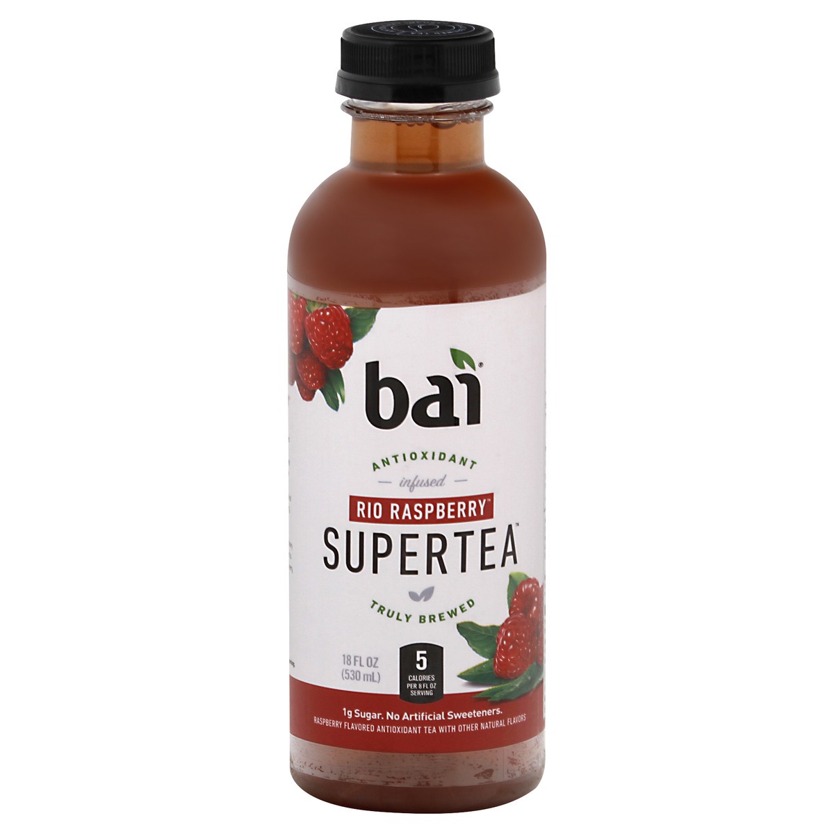 slide 1 of 7, Bai Iced Tea, Rio Raspberry, Antioxidant Infused Supertea, 18 Fluid Ounce Bottle, 18 fl oz