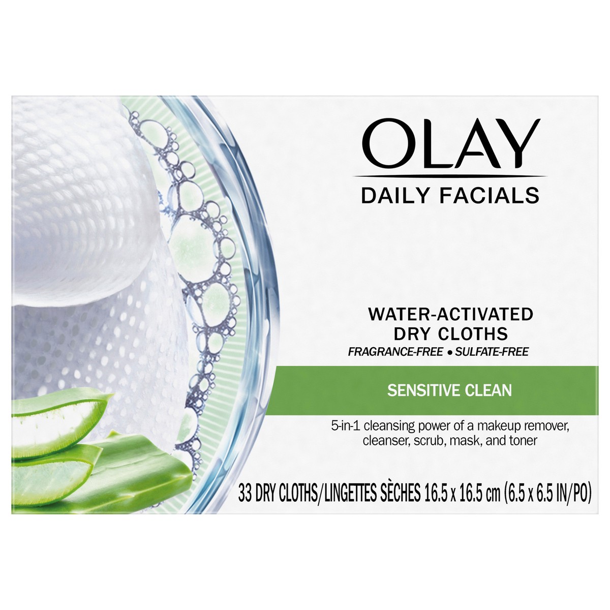 slide 1 of 29, Olay Daily Facials Sensitive Cleansing Cloths, Fragrance-Free, 33 Count, 33 ct