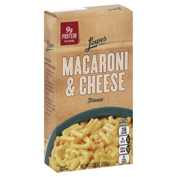 slide 1 of 1, Lowes Foods Dinner Macaroni & Cheese, 7.25 oz