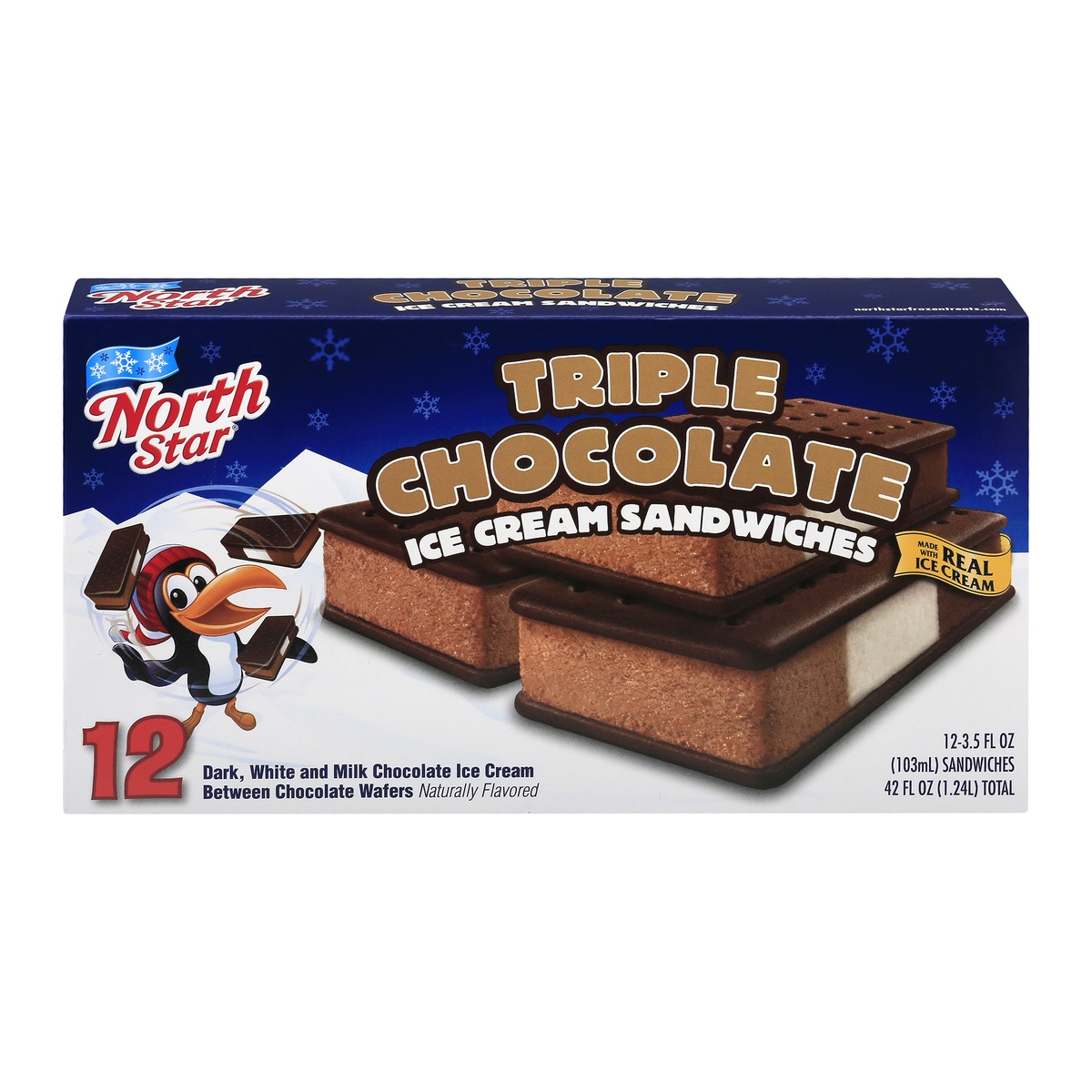 slide 1 of 1, North Star Mississippi Mud Ice Cream Sandwiches, 12 ct