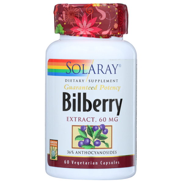 slide 1 of 1, Solaray Guaranteed Potency Bilberry Berry Extract Vegetarian Capsules, 60 ct