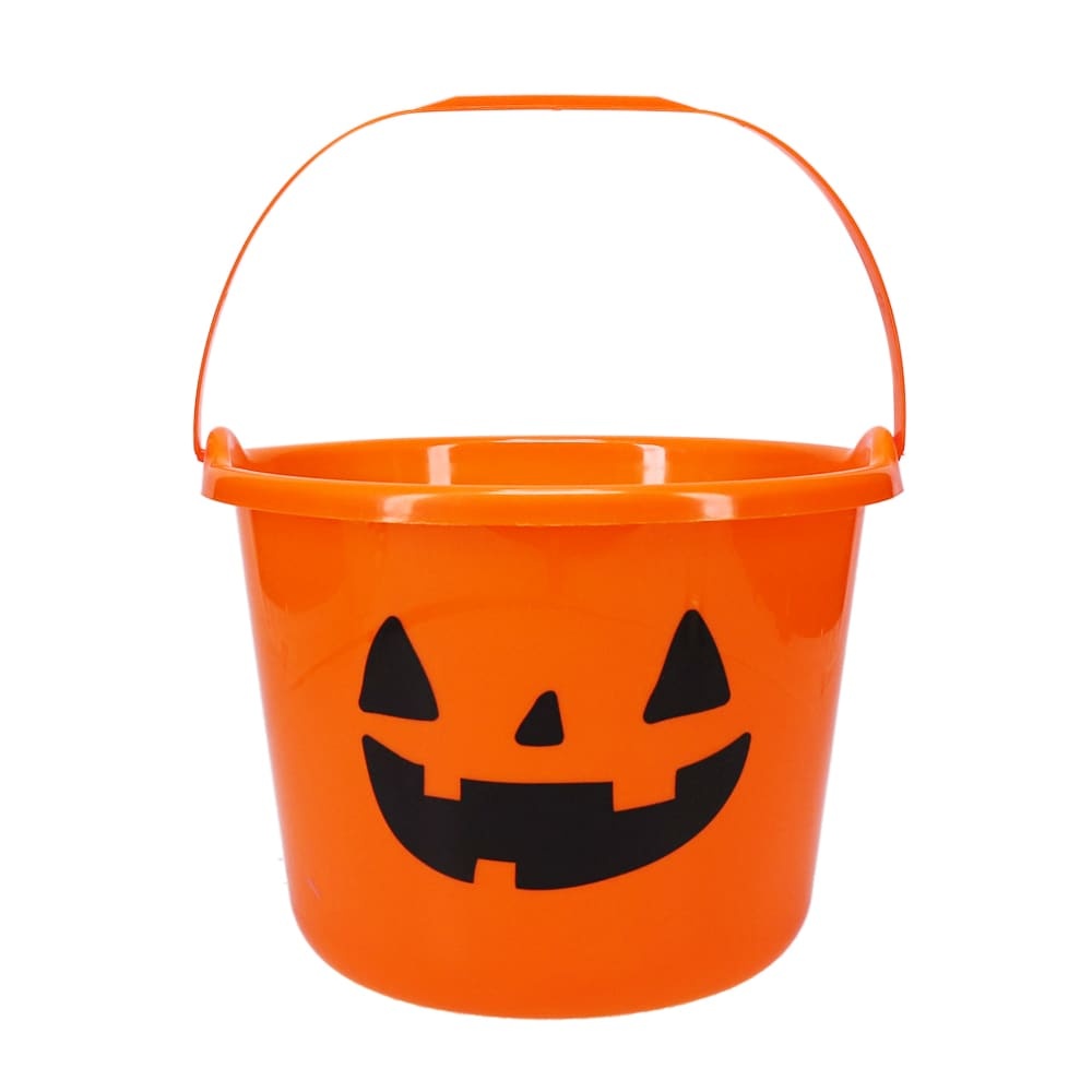 slide 1 of 1, Holiday Home Jack O Lantern Treat Bucket - Orange, 1 ct