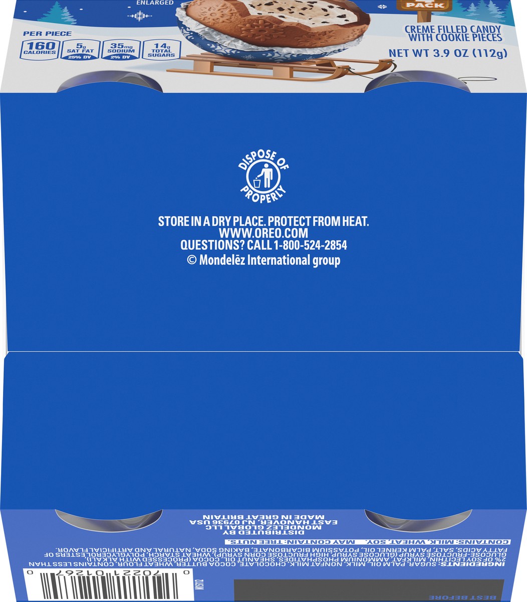 slide 2 of 9, OREO Chocolate Snowballs, Creme Filled Holiday Candy with Cookie Pieces, 4 Pack, 3.95 oz