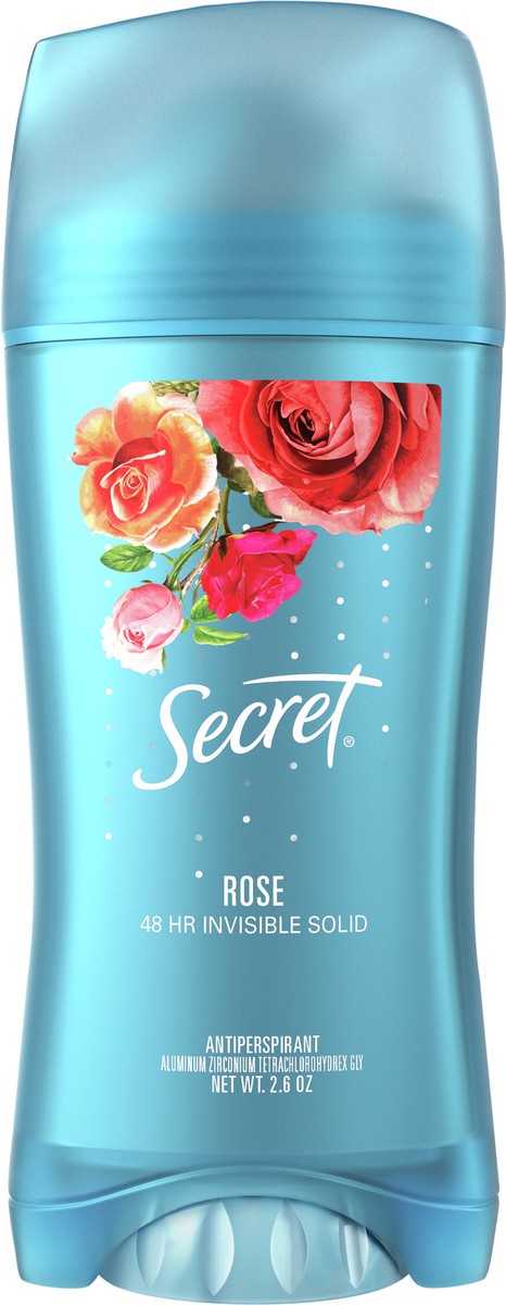 slide 3 of 3, Secret Invisible Solid Antiperspirant and Deodorant, Rose Scent, 2.6 oz, 2.6 oz