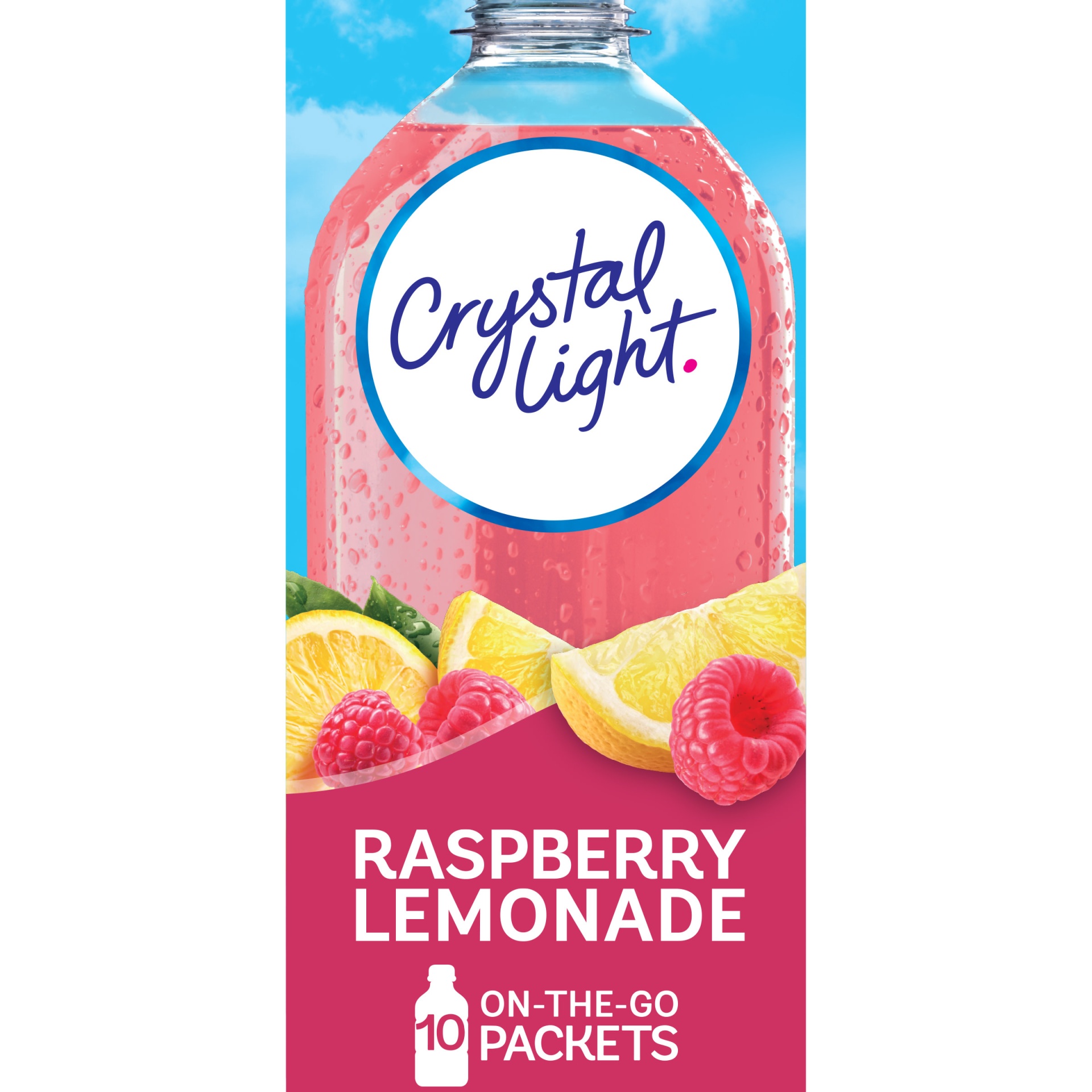 slide 1 of 2, Crystal Light Raspberry Lemonade Artificially Flavored Powdered Drink Mix On-the-Go-Packets, 10 ct
