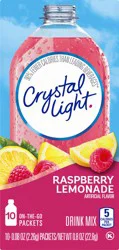 Crystal Light On-The-Go Packets Raspberry Lemonade Drink Mix 10 ea