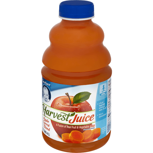 slide 3 of 9, Gerber Apple Carrot Juice Blend Bottle, 6 ct; 32 fl oz