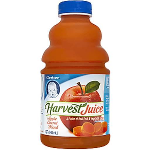 slide 4 of 9, Gerber Apple Carrot Juice Blend Bottle, 6 ct; 32 fl oz