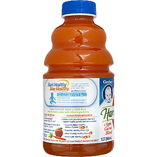 slide 5 of 9, Gerber Apple Carrot Juice Blend Bottle, 6 ct; 32 fl oz