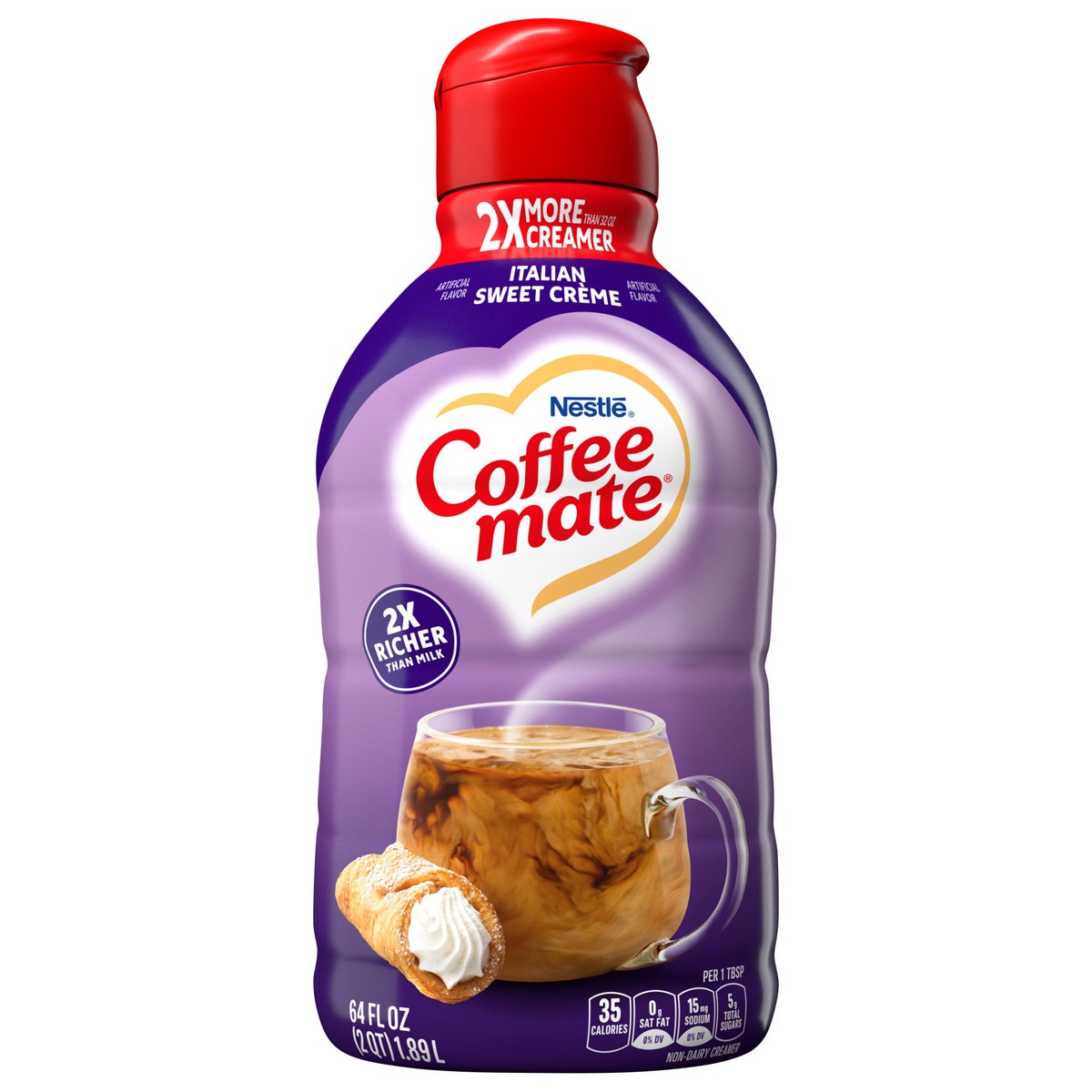 slide 1 of 94, Coffee mate Italian Sweet Creme Liquid Coffee Creamer, 64 oz