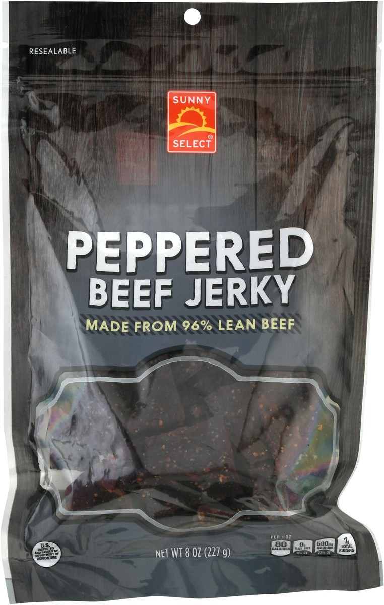 slide 1 of 13, Sunny Select Peppered Beef Jerky 8 oz, 8 oz