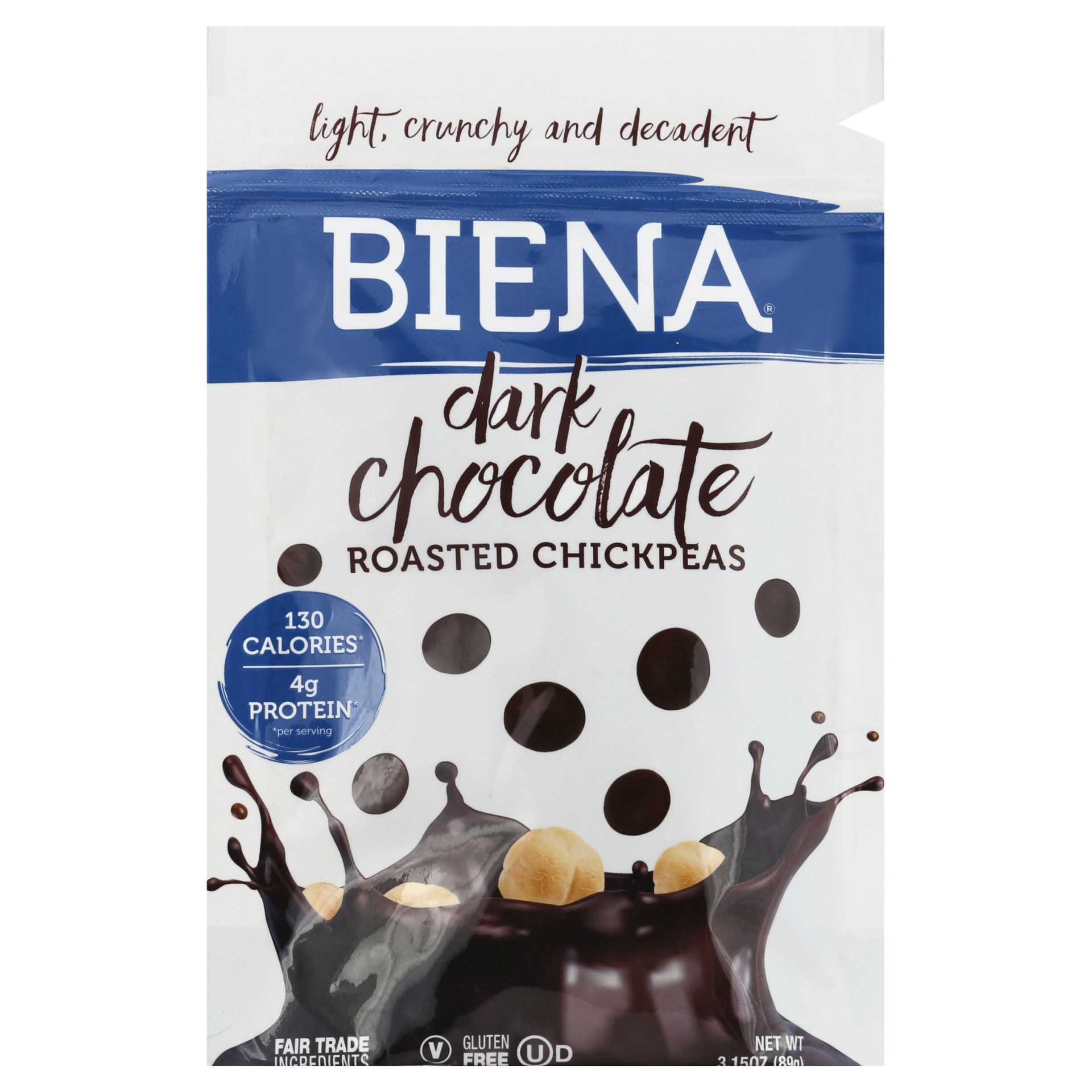 slide 1 of 1, Biena Dark Chocolate Chickpea Snacks, 3.15 oz